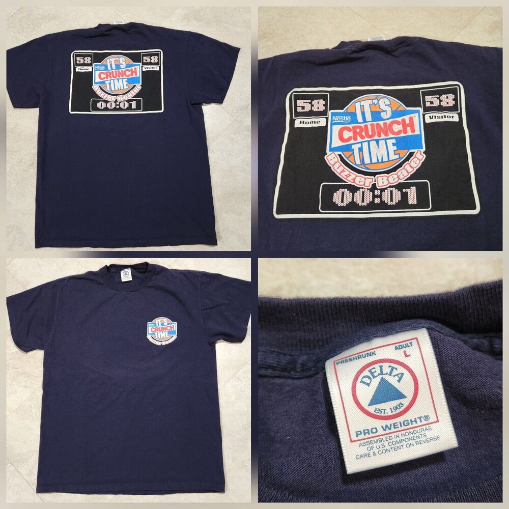 VTG Nestle Its Crunch Time Buzzer Beater Mens L Large NBA Basketball T Shirt‎
